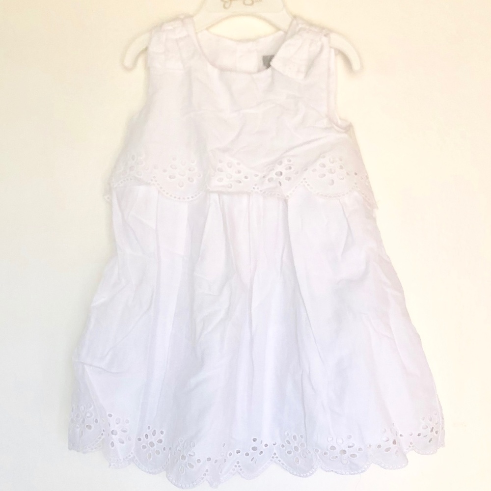 NWT Tahari Baby White Cotton Dress 12 Months